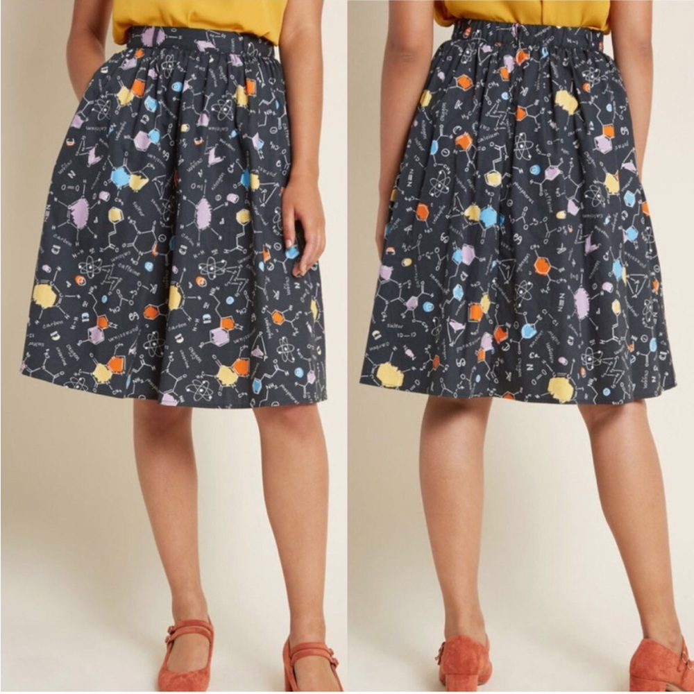 Modcloth A-Line Skirt with Colorful Abstract Print